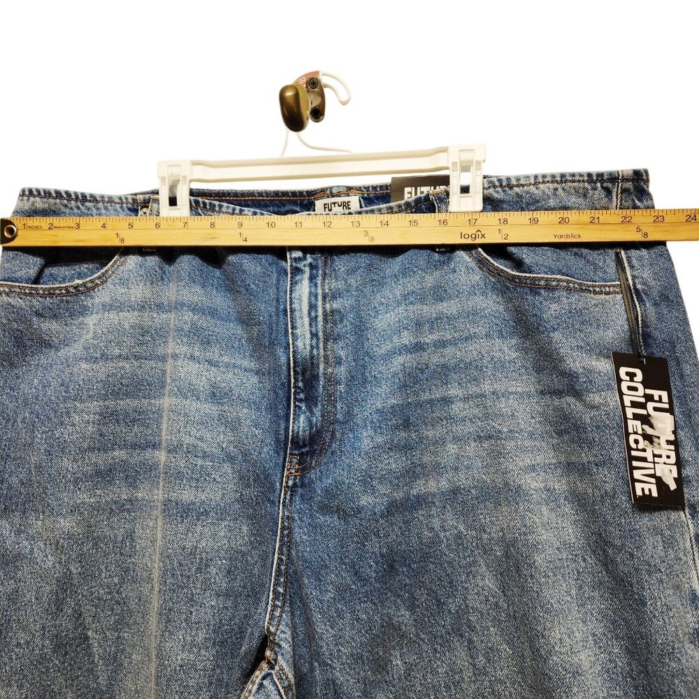 Wide Leg Mid Rise Blue Denim Jeans Size 22 Future Collective Womens Casual - Picture 8 of 10